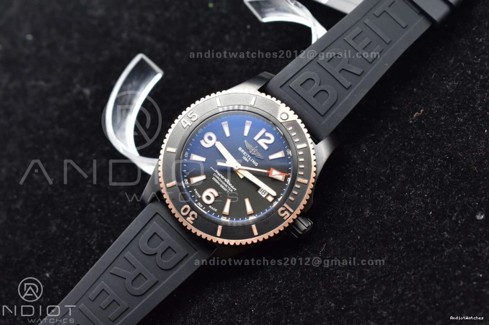 Superocean Best Black 1174 Dial A Black Automatic BestValue Rubber 44 on Strap TF Edition Bezel 1:1 Black 0827